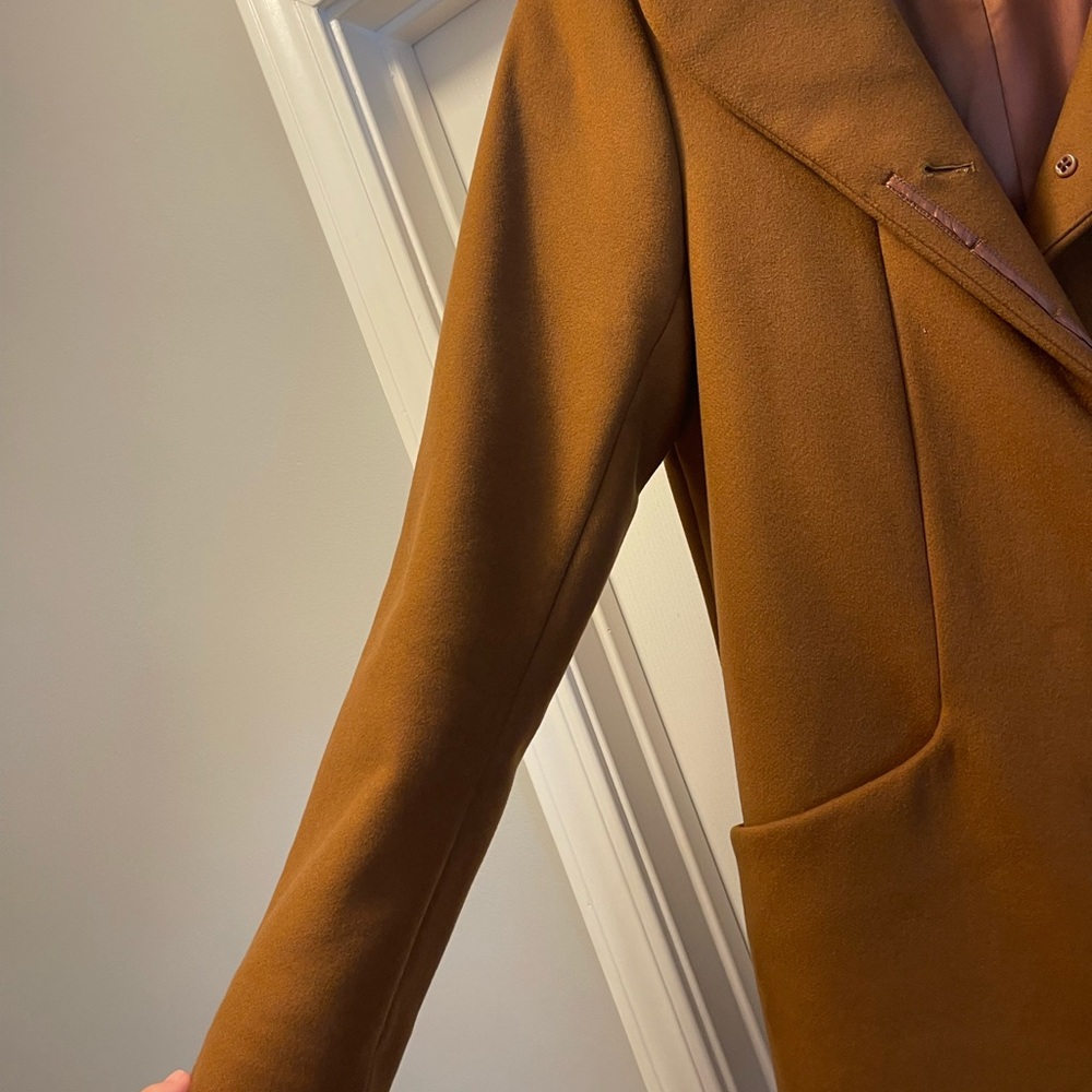 Aritzia Camel Wool-Blend Pea Coat - Picture 6 of 12